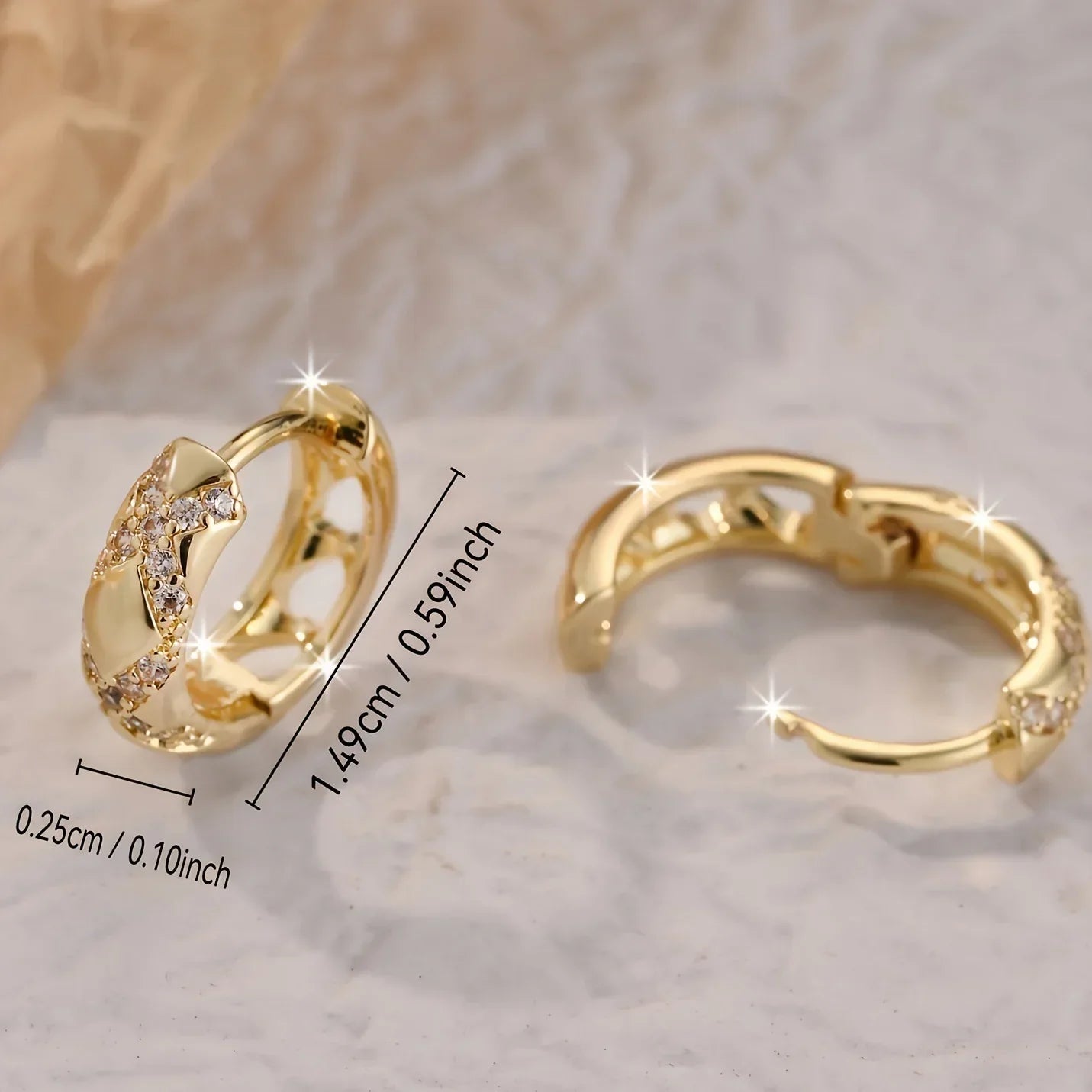 Small Hollow Cross Earrings Retro Style