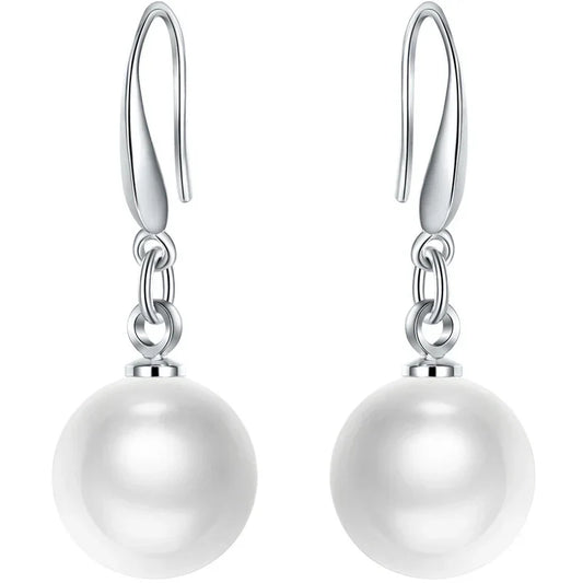 Fashionable Elegant Round Shell Pearl And Pearl Earrings