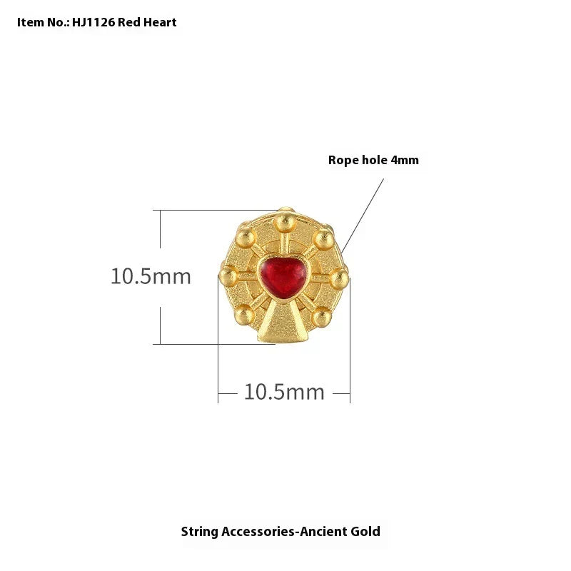 Alluvial Gold Ancient Yellow Gold Lucky Beads Diy Accessories