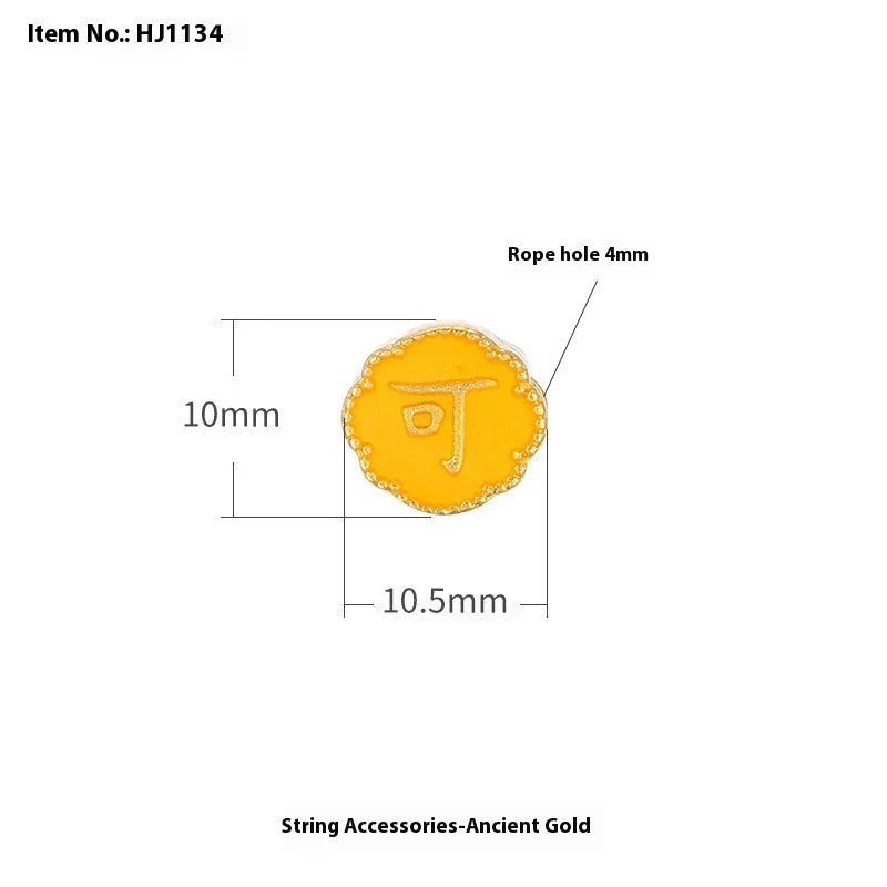 Alluvial Gold Ancient Yellow Gold Lucky Beads Diy Accessories