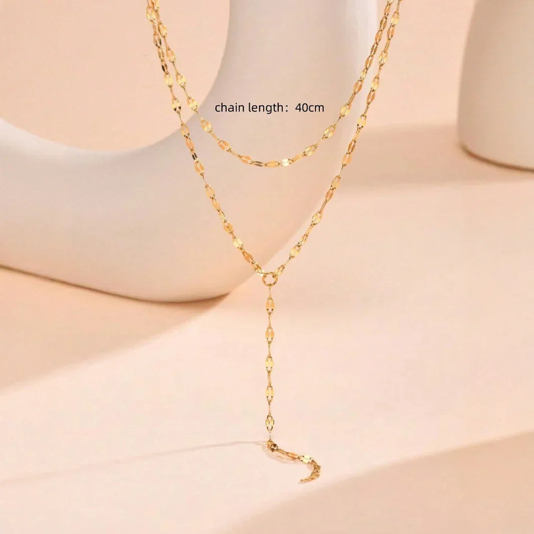 Simple Lasso Y-shaped Pendant Necklace